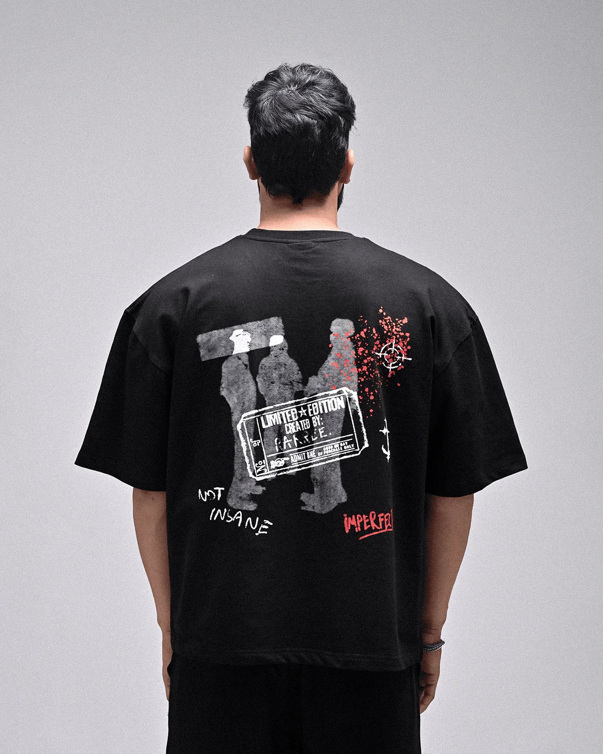 Imperfect Oversized T-Shirt Black - Rarree