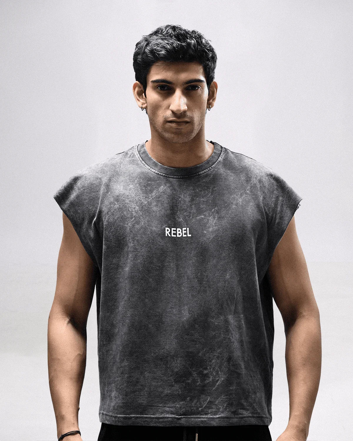 Raven Rebel oversized acid wash vest - Rarree