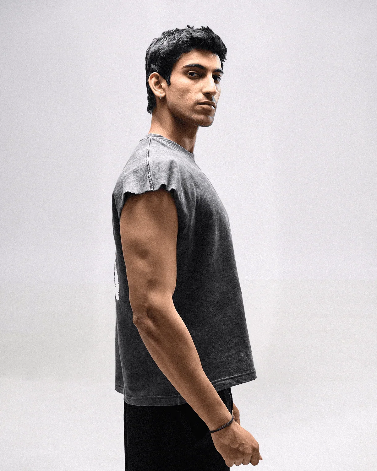 Raven Rebel oversized acid wash vest - Rarree