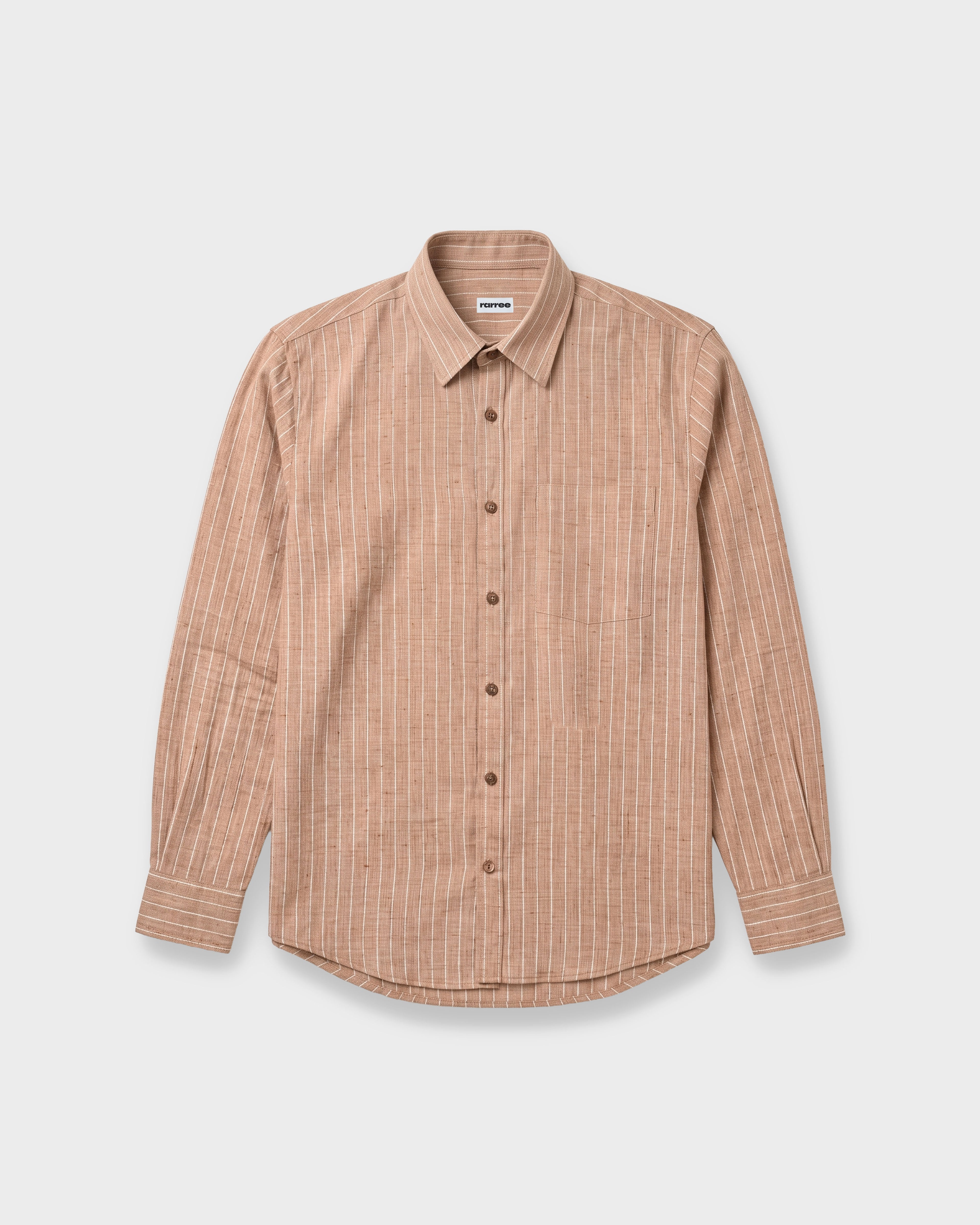 Māti Shirt – Pinstripe Cotton Linen