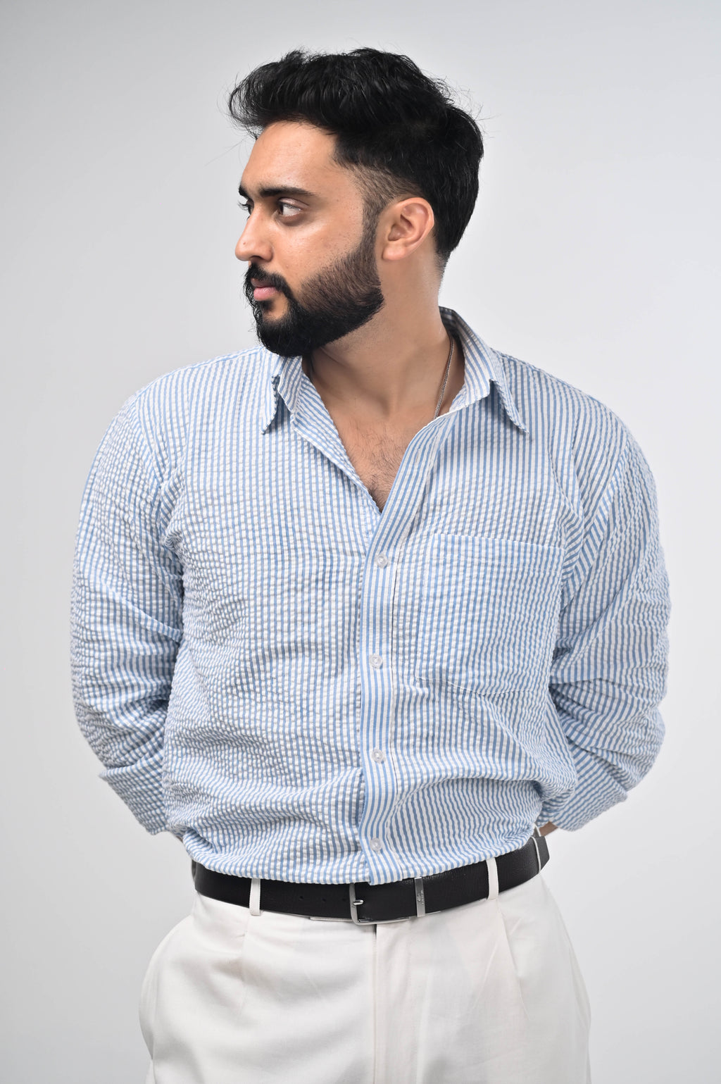 Vayu Cotton Striped Shirt - Summer Shirt (Unisex)