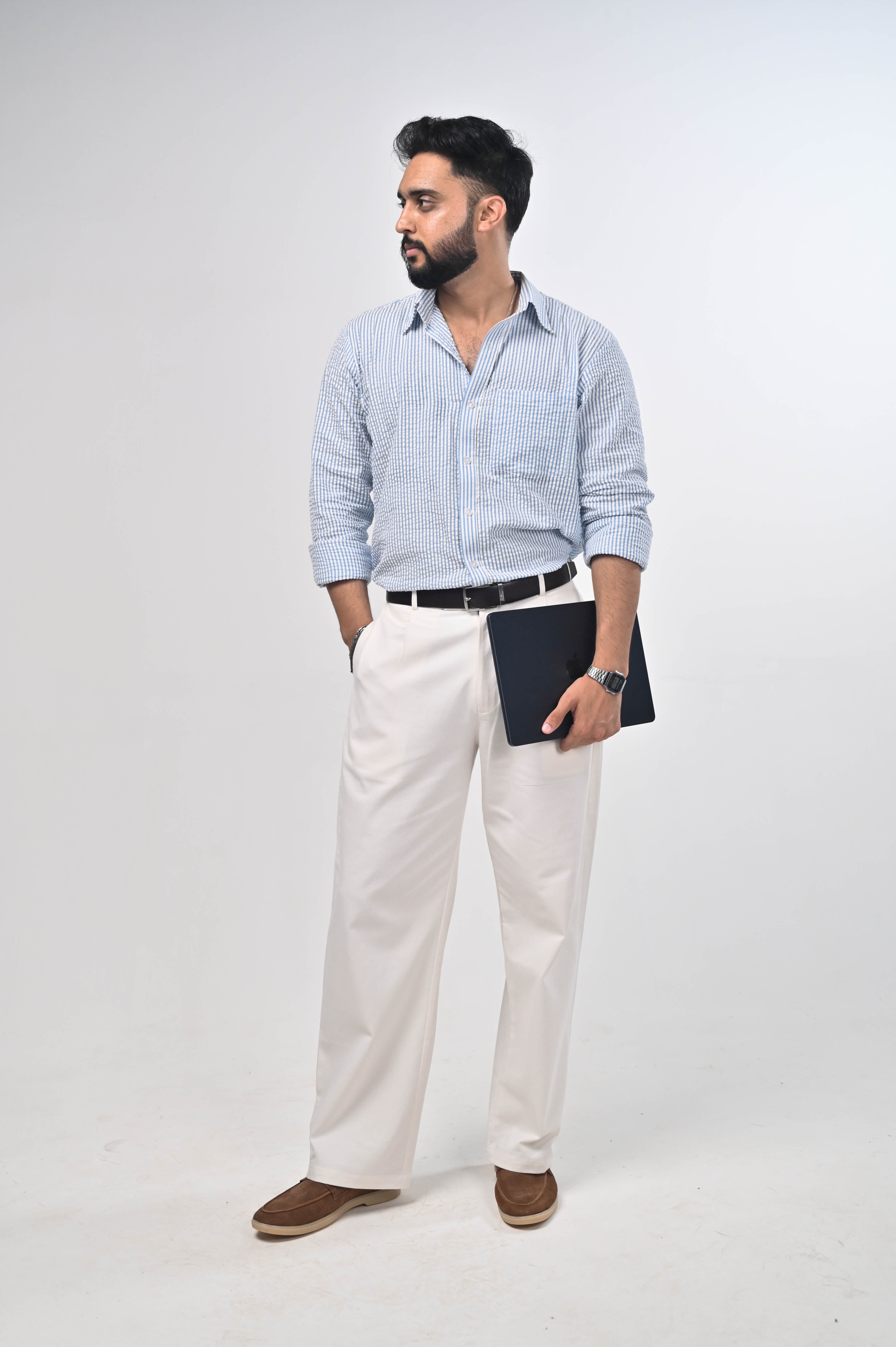 Vayu Cotton Striped Shirt - Summer Shirt (Unisex)