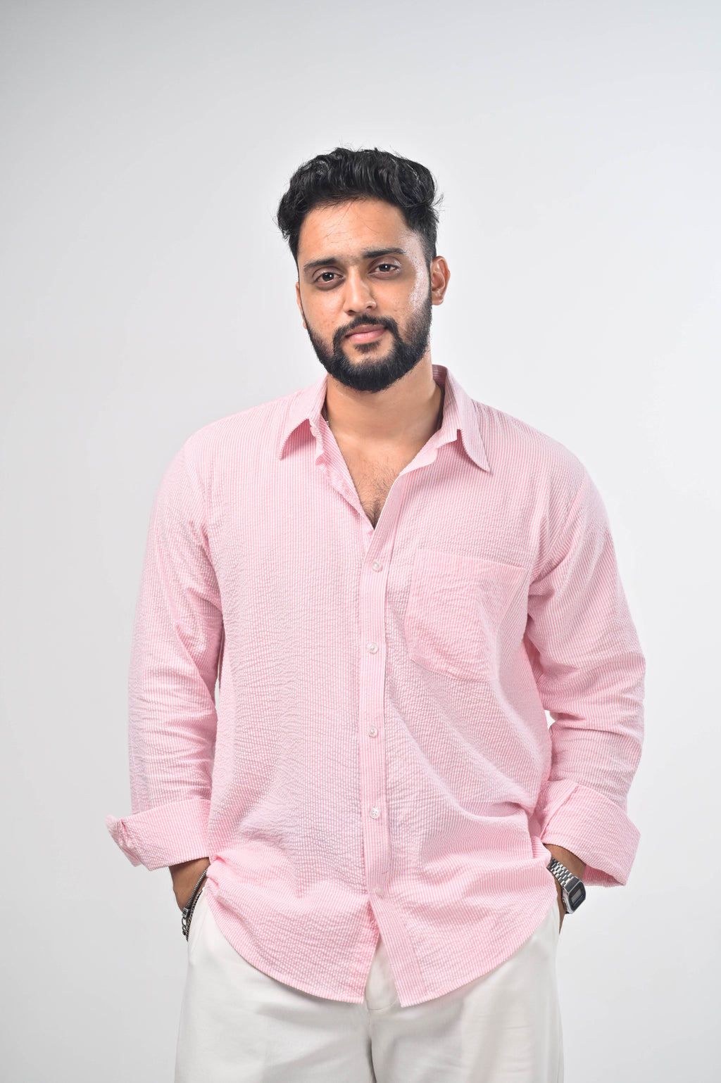 Aarambh Cotton Striped Shirt - Summer Shirt (Unisex)