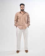 Māti Shirt – Pinstripe Cotton Linen (Unisex)