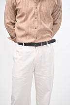 Māti Shirt – Pinstripe Cotton Linen (Unisex)