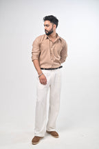 Māti Shirt – Pinstripe Cotton Linen (Unisex)