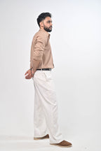 Māti Shirt – Pinstripe Cotton Linen (Unisex)