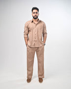 Māti Co-ord Set - Pinstripe Cotton Linen (Unisex)