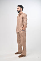 Māti Co-ord Set - Pinstripe Cotton Linen (Unisex)