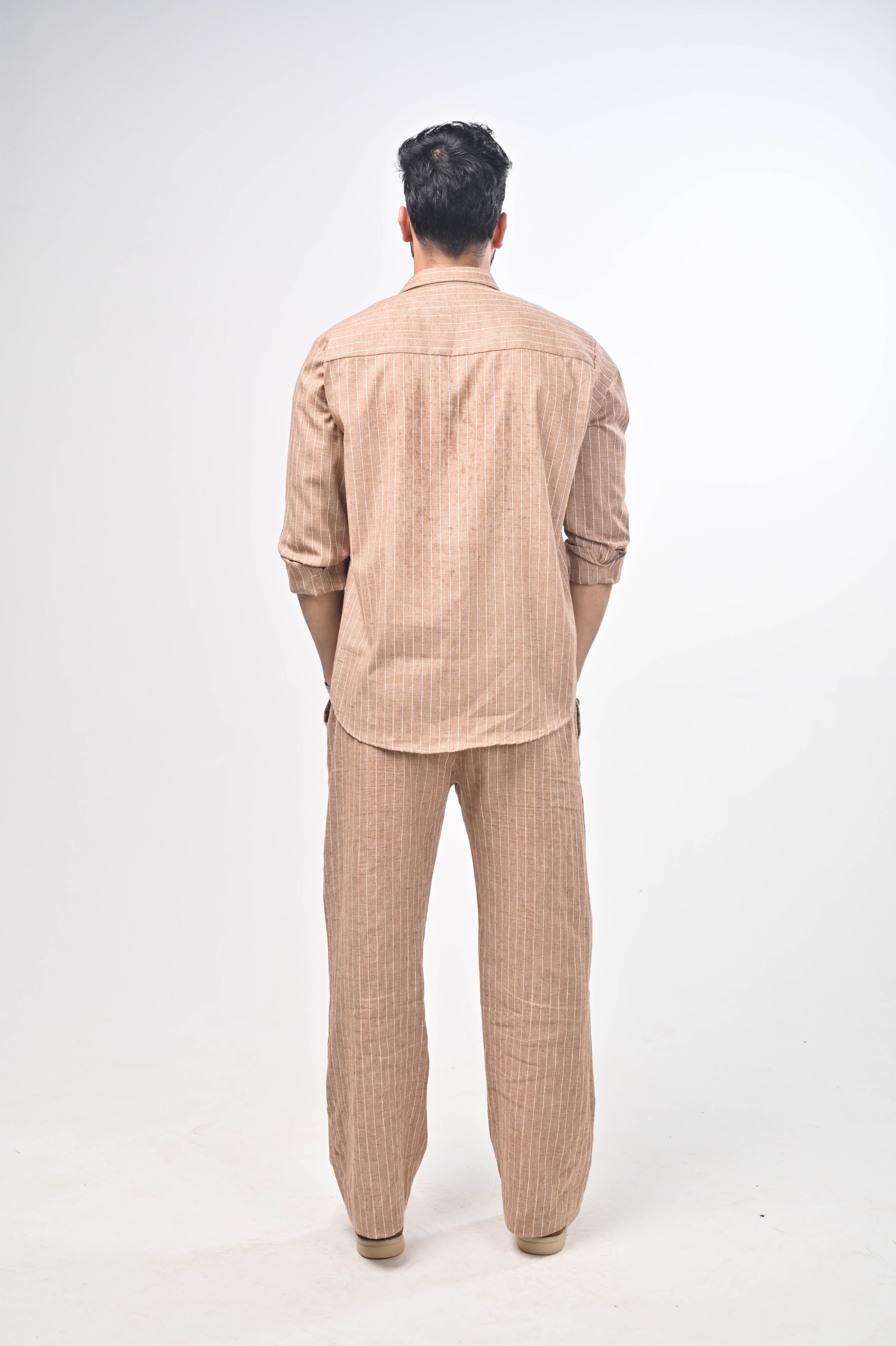 Māti Co-ord Set - Pinstripe Cotton Linen (Unisex)