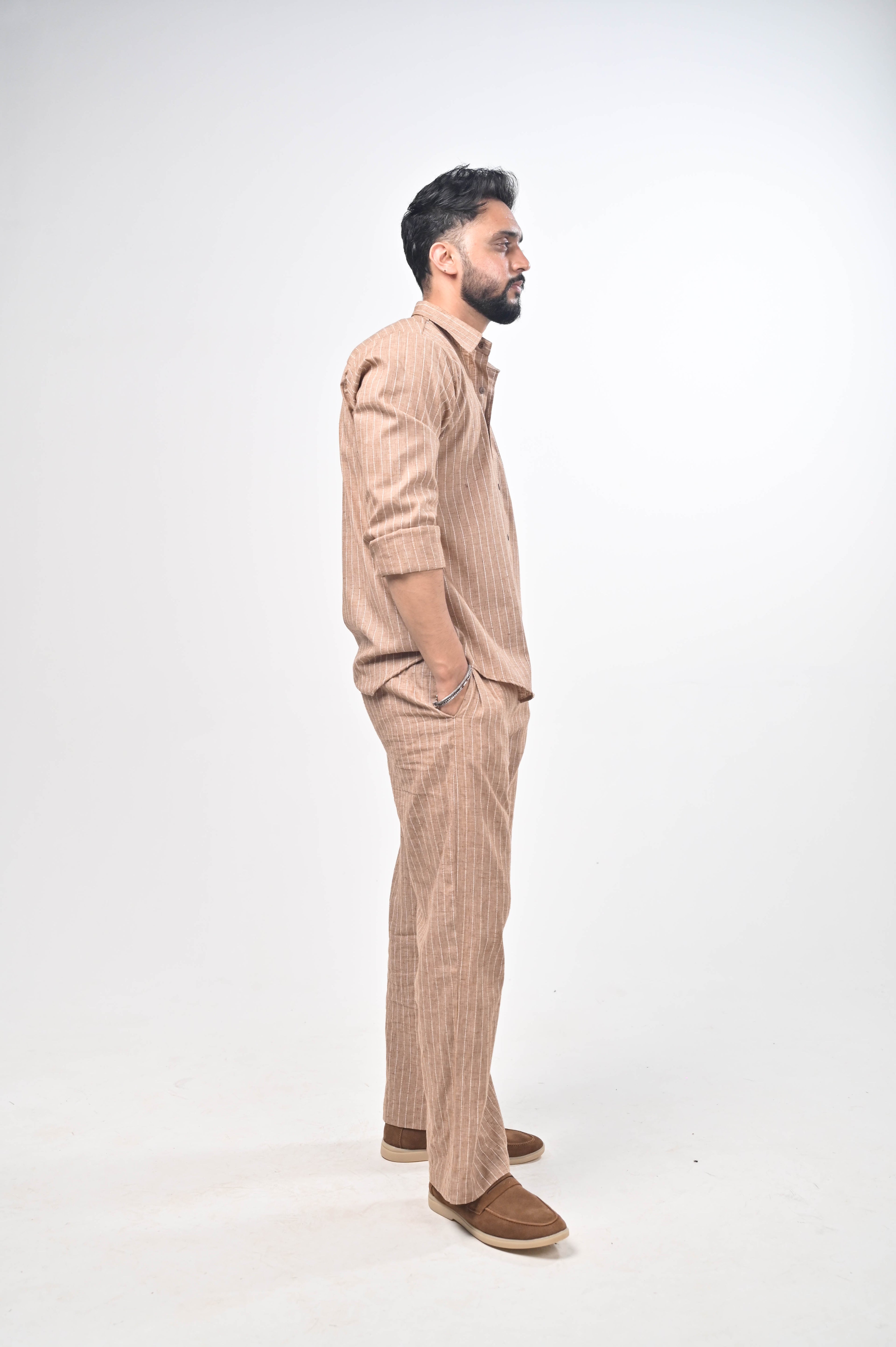 Māti Pant – Pinstripe Cotton Linen (Unisex)