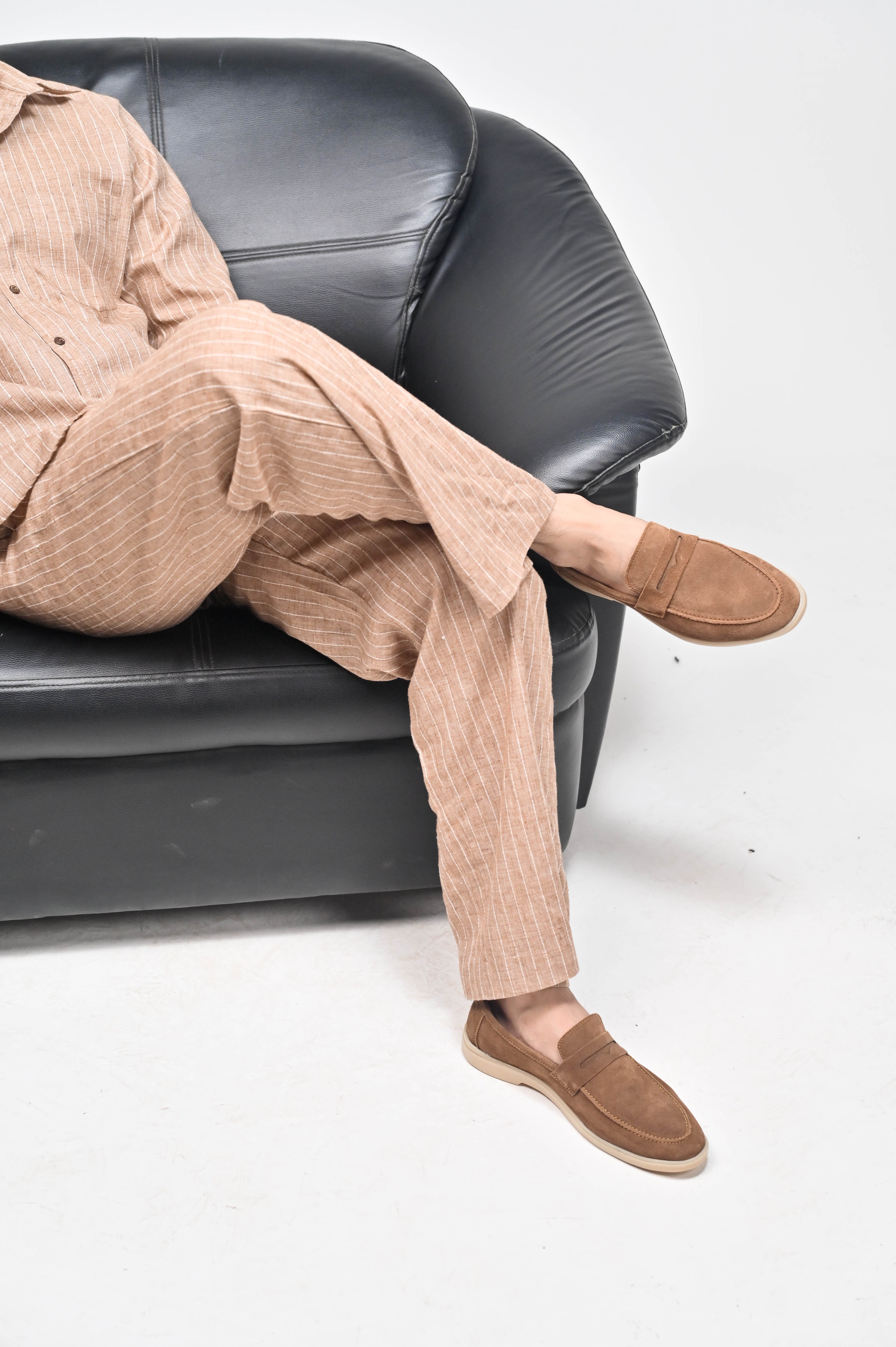 Māti Pant – Pinstripe Cotton Linen (Unisex)