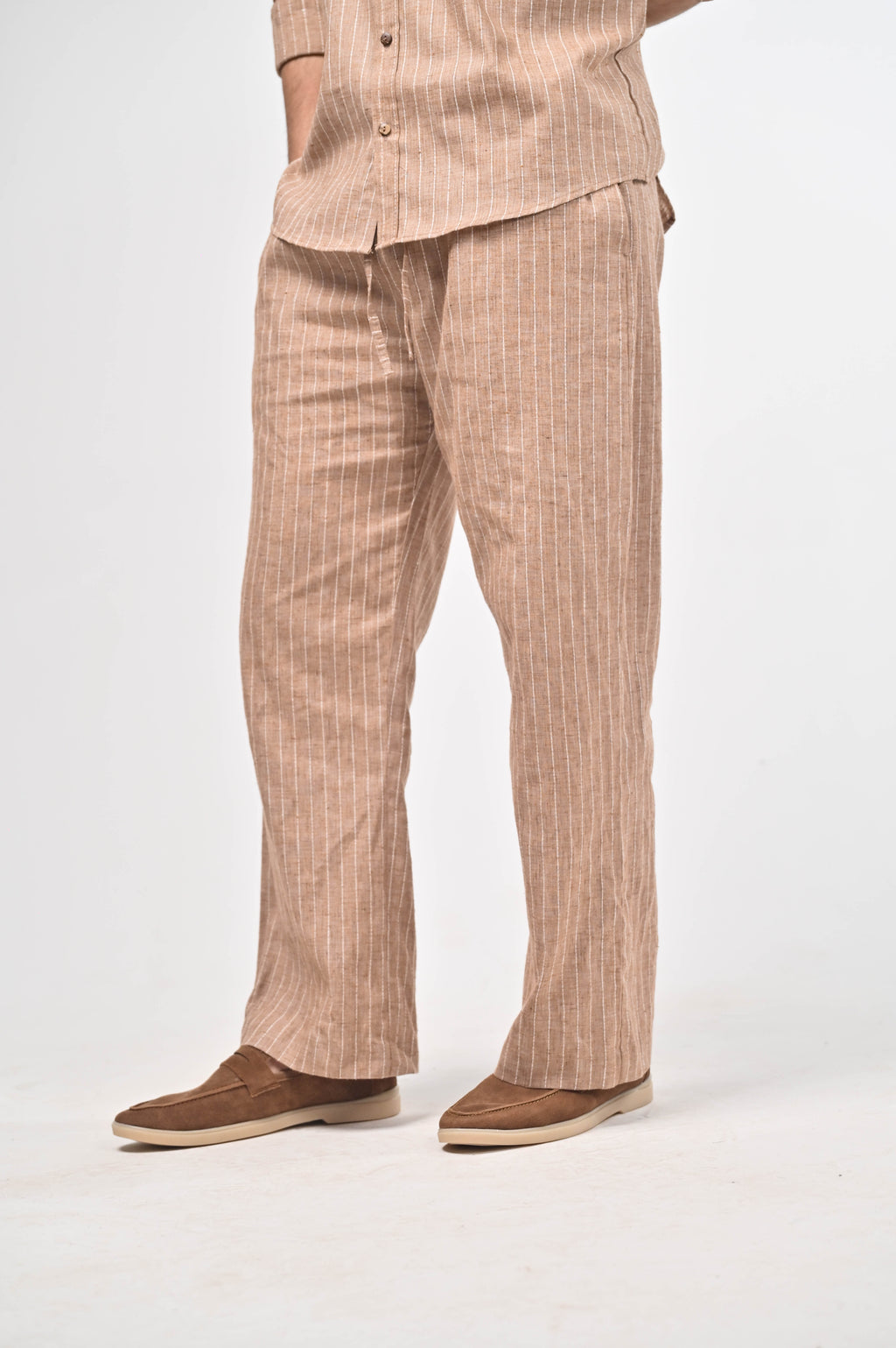 Māti Pant – Pinstripe Cotton Linen (Unisex)
