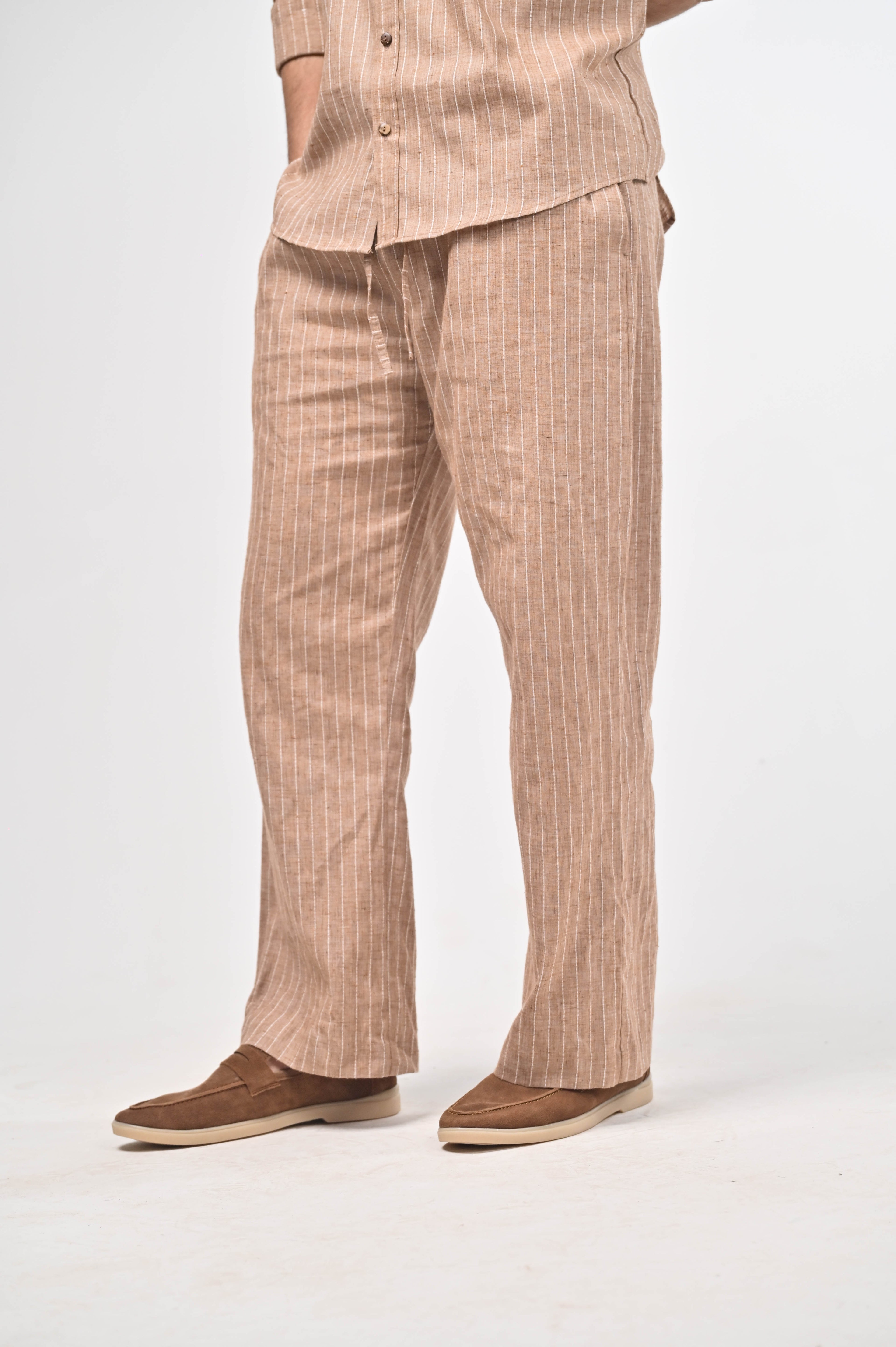 Māti Pant – Pinstripe Cotton Linen (Unisex)