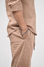 Māti Co-ord Set - Pinstripe Cotton Linen (Unisex)