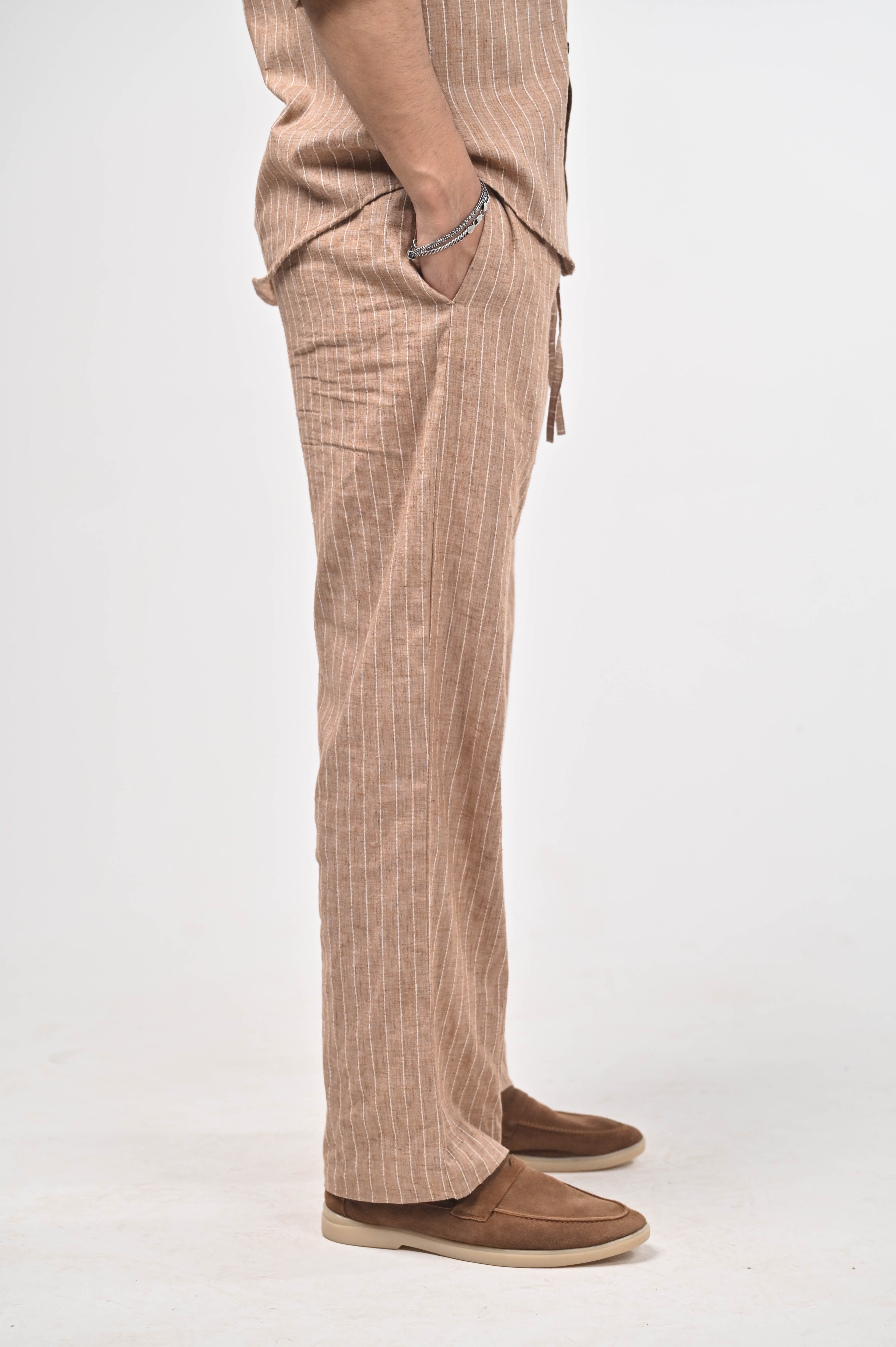 Māti Pant – Pinstripe Cotton Linen (Unisex)