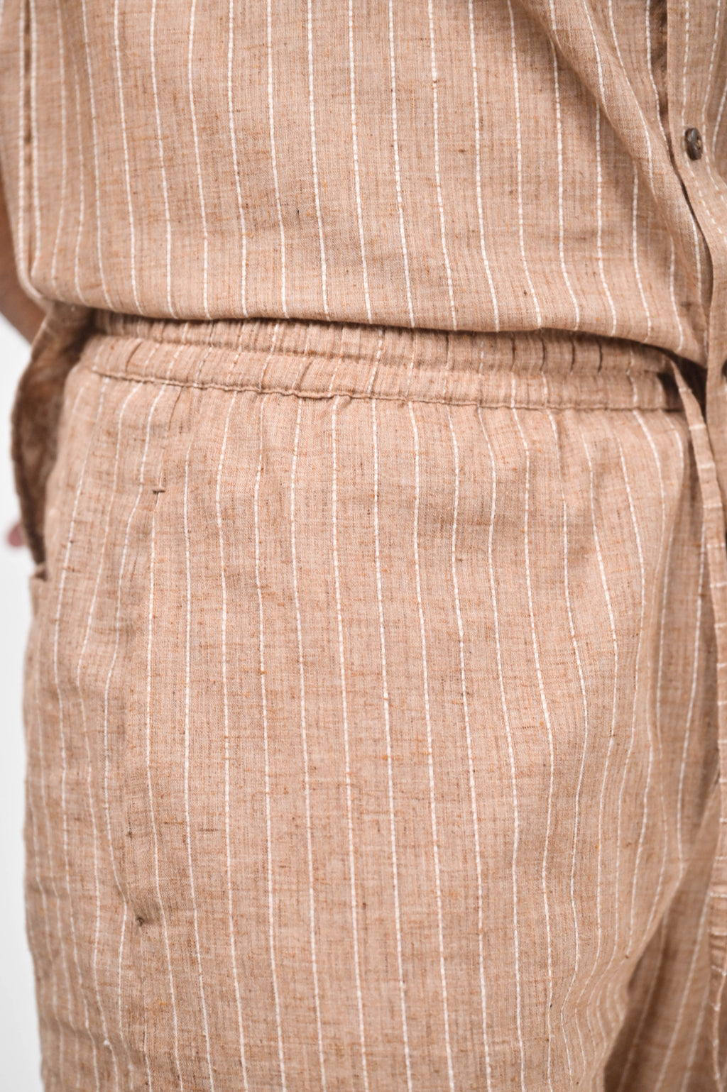 Māti Co-ord Set - Pinstripe Cotton Linen (Unisex)