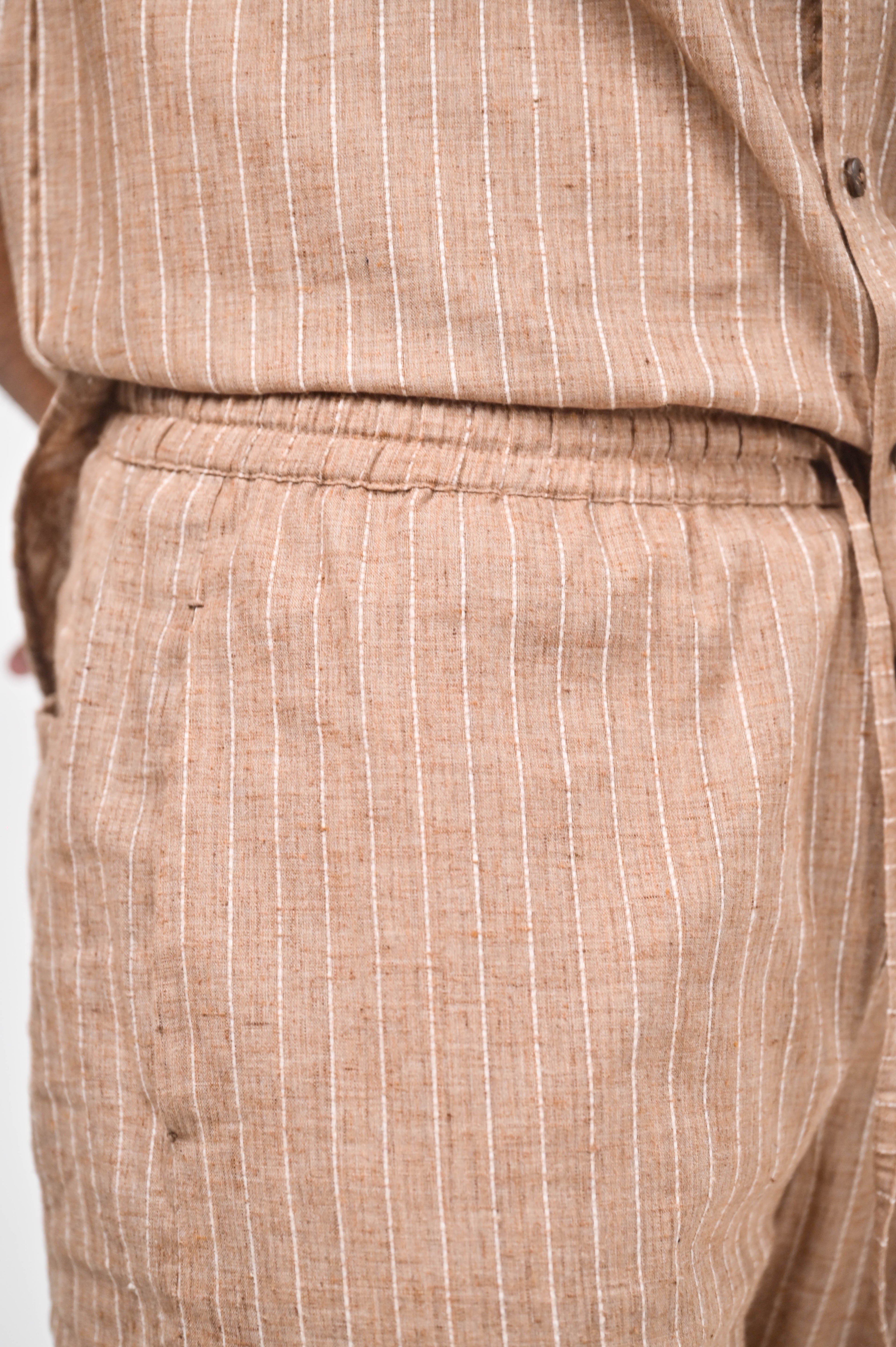 Māti Co-ord Set - Pinstripe Cotton Linen (Unisex)