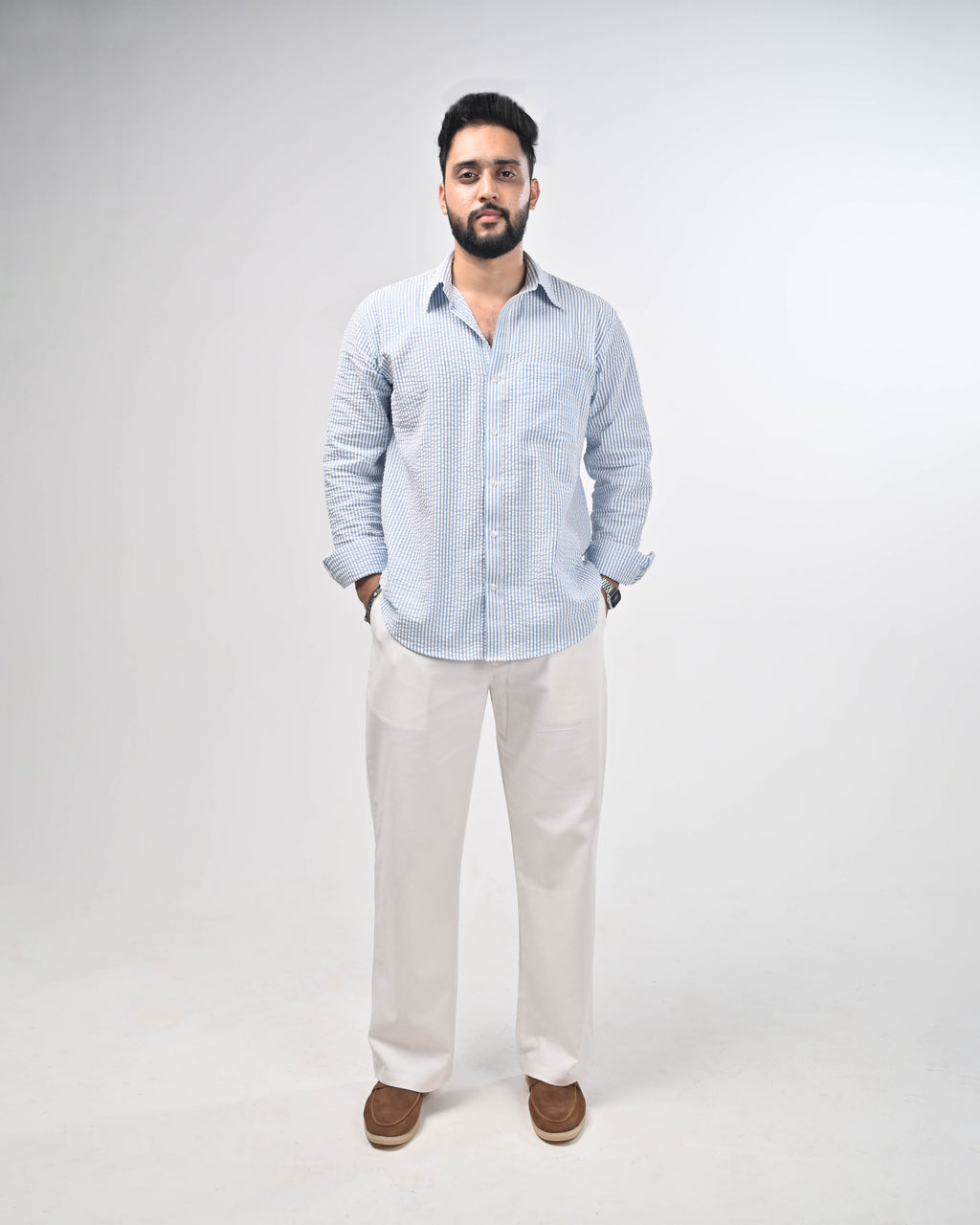 Vayu Cotton Striped Shirt - Summer Shirt (Unisex)