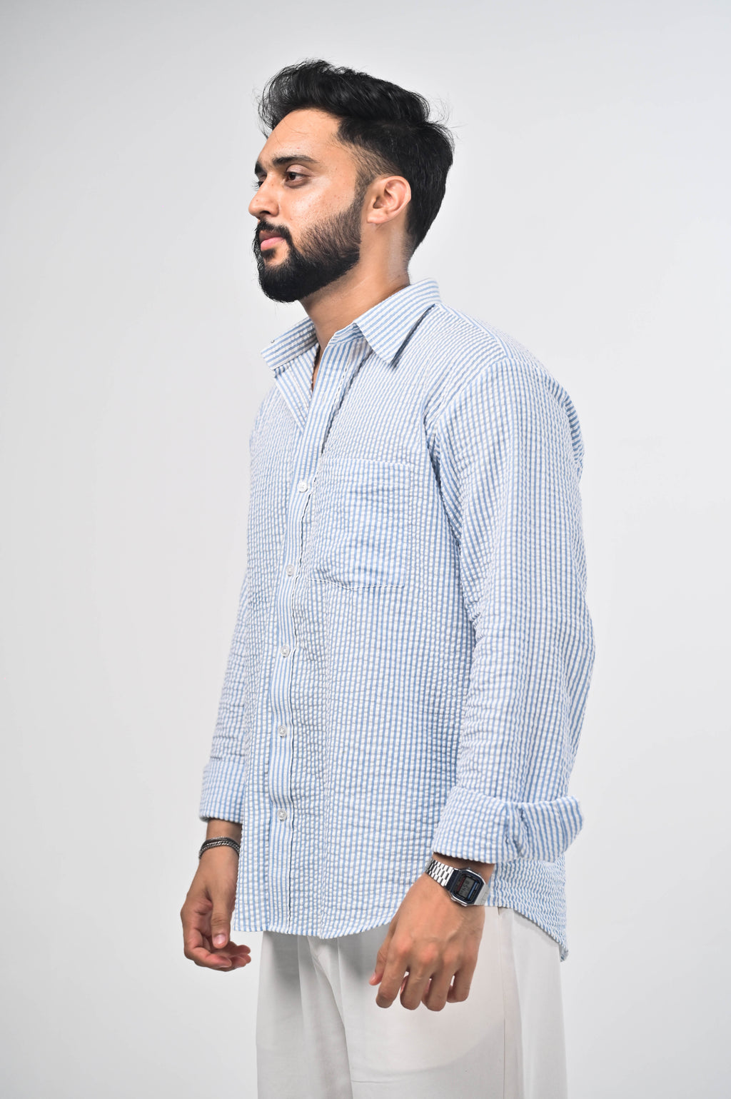 Vayu Cotton Striped Shirt - Summer Shirt (Unisex)