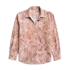 Vivaan Overshirt - Men's Cotton-Linen Pullover Marble Print Front View | Rarree
