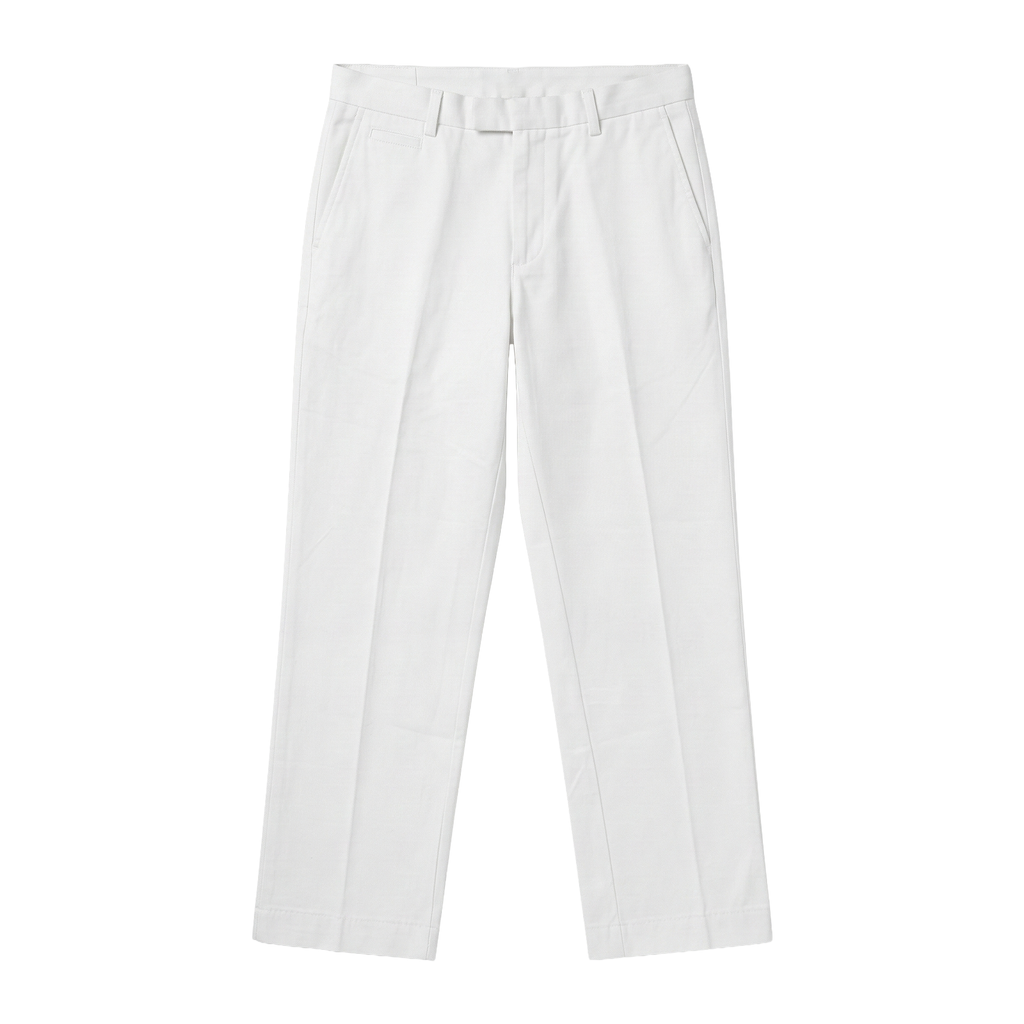 Hans Straight-Fit Trouser - Men's Cotton Twill Smart Casual Pants Front View | Rarree