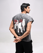 Raven Rebel oversized acid wash vest - Rarree