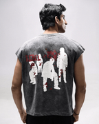 Raven Rebel oversized acid wash vest - Rarree