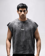 Raven Rebel oversized acid wash vest - Rarree