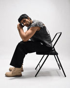 Raven Rebel oversized acid wash vest - Rarree