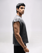 Raven Rebel oversized acid wash vest - Rarree