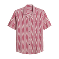 Tarang Ikat Half Sleeve Shirt - Handwoven Cuban Collar Front View | Rarree Dastak SS26