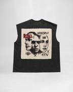 Rebel Acid Wash Oversized Vest - Rarree